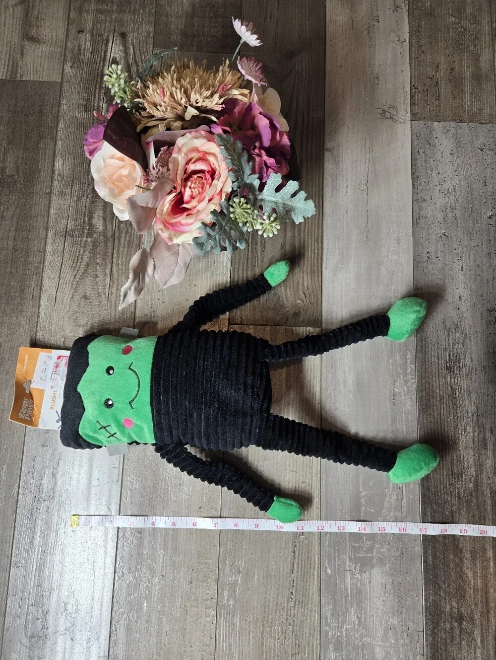 NWT ZippyPaws Frankenstein Plush Dog Toy – Green & Black – Halloween